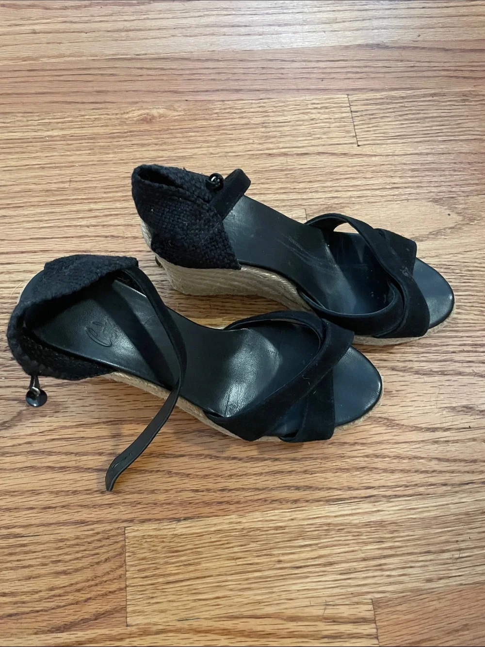 Black Women's Open-Toe Ankle-Strap Wedge Sandals